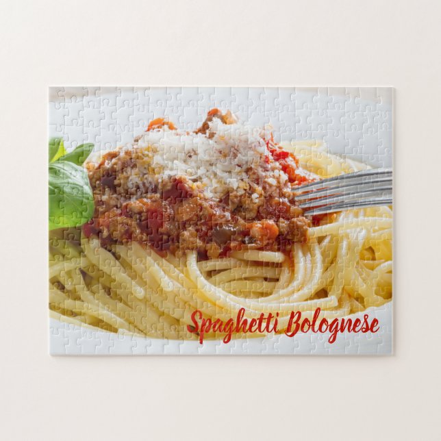 Spaghetti Bolognese Sauce Pasta mit Parmesan Puzzle (Horizontal)