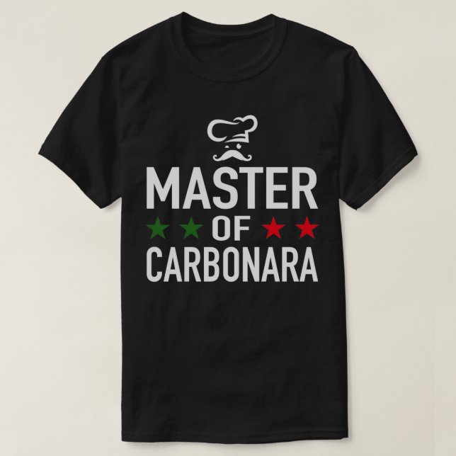 Spaghetti Carbonara Führungskraft Koch Master of C T-Shirt (Design vorne)