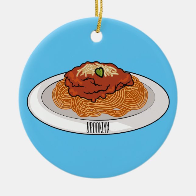 Spaghetti-Cartoon-Abbildung Keramik Ornament (Vorne)