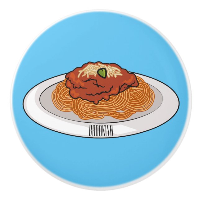 Spaghetti-Cartoon-Abbildung Keramikknauf (Vorderseite)