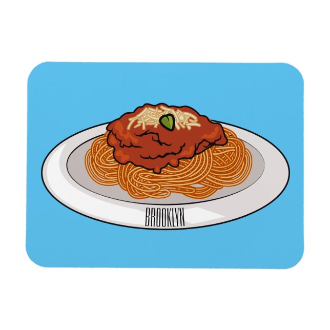 Spaghetti-Cartoon-Abbildung Magnet (Horizontal)