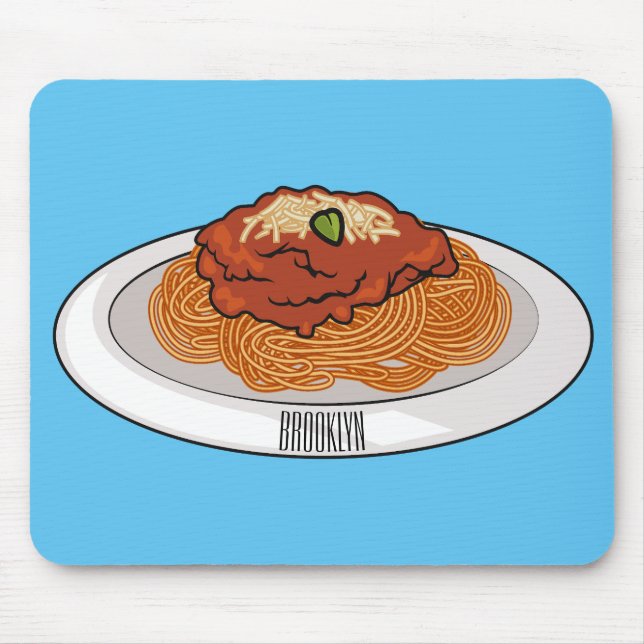 Spaghetti-Cartoon-Abbildung Mousepad (Vorne)
