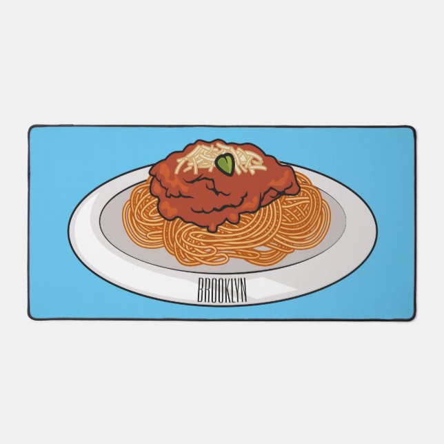 Spaghetti-Cartoon-Abbildung Schreibtischunterlage (Vorderseite)