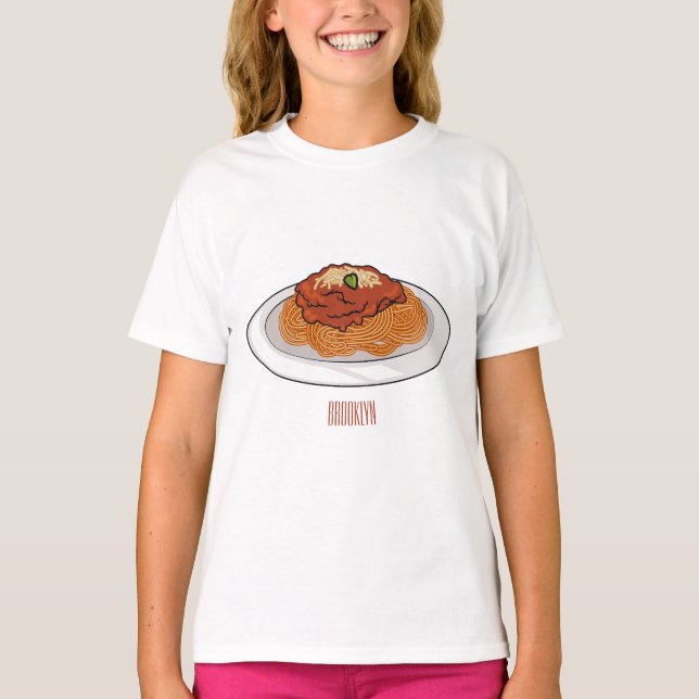 Spaghetti-Cartoon-Abbildung T-Shirt (Vorderseite)