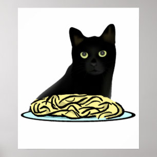 Spaghetti Cat Poster
