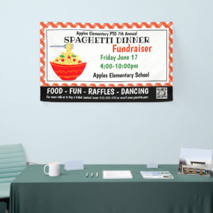 Spaghetti Dinner Fundraiser PTO PTA Kirche Banner