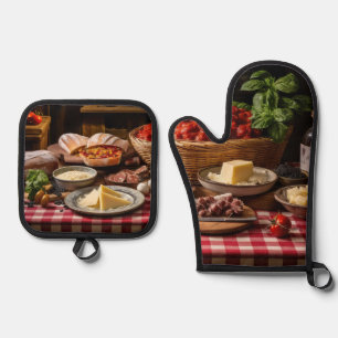 Spaghetti Dinner Ofenhandschuh & Topflappen-Set