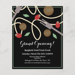 Spaghetti Festival Flyer Lebensmittel