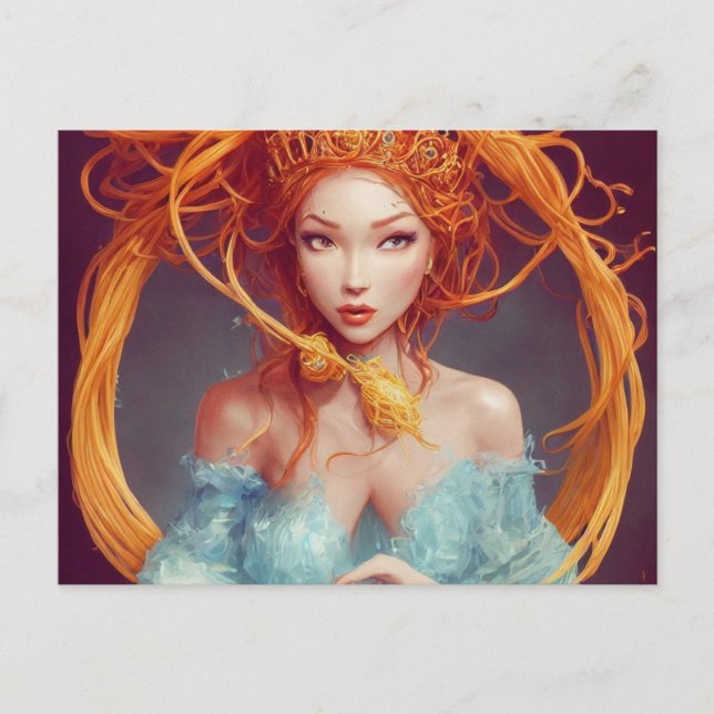 Spaghetti Goddess Postkarte (Vorderseite)