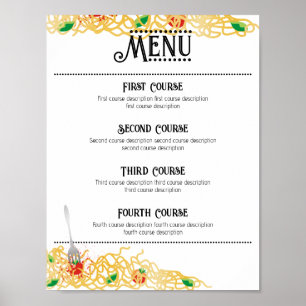 Spaghetti italienische Pasta Dinner Party Catering Poster