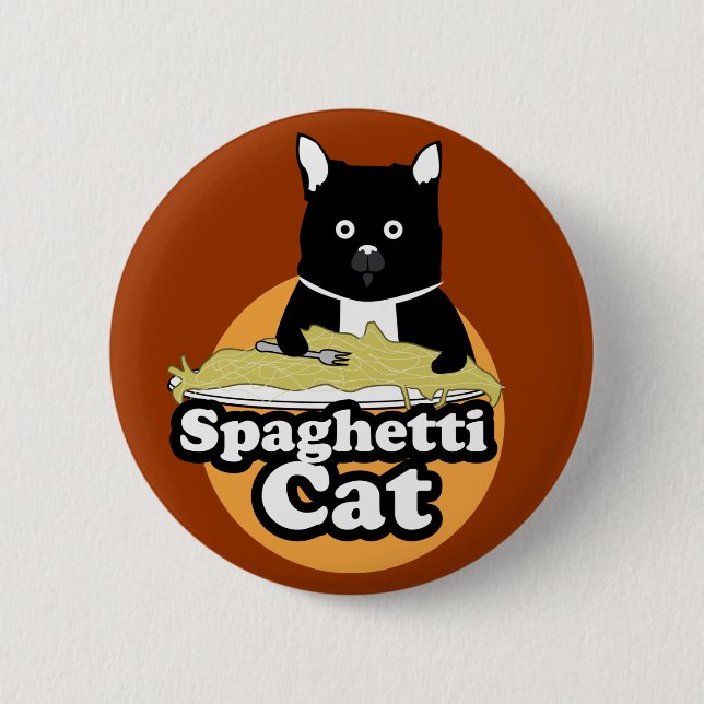 Spaghetti-Katze Button (Vorderseite)