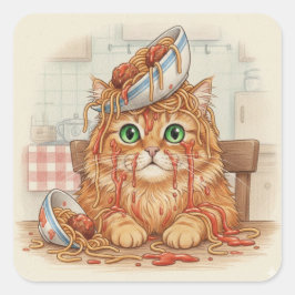 Spaghetti Kitty, Orange, Stickers