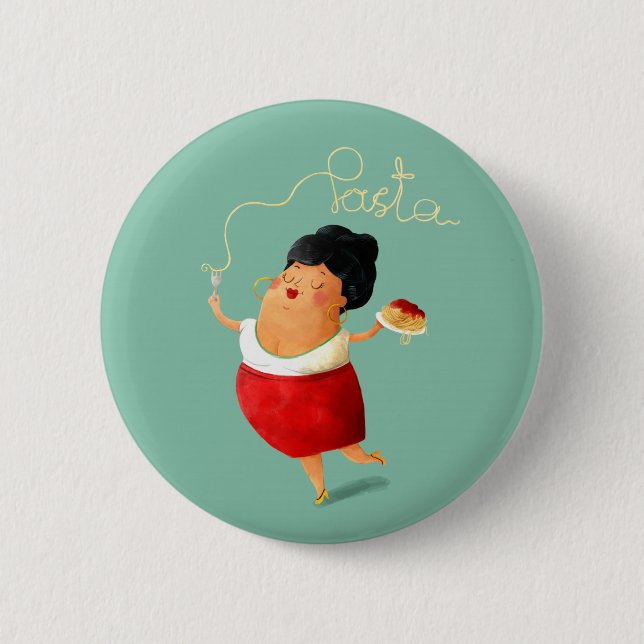 Spaghetti-Lady Button (Vorderseite)