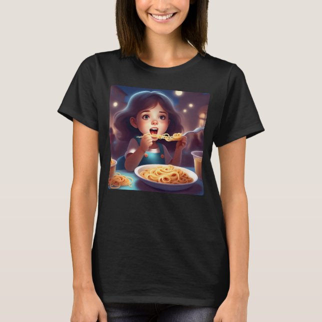 Spaghetti-Mädchen T-Shirt (Vorderseite)