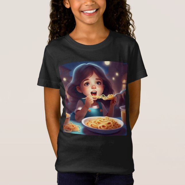 Spaghetti-Mädchen T-Shirt (Vorderseite)