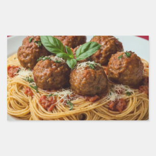 Spaghetti & Meatballs Rechteckiger Aufkleber