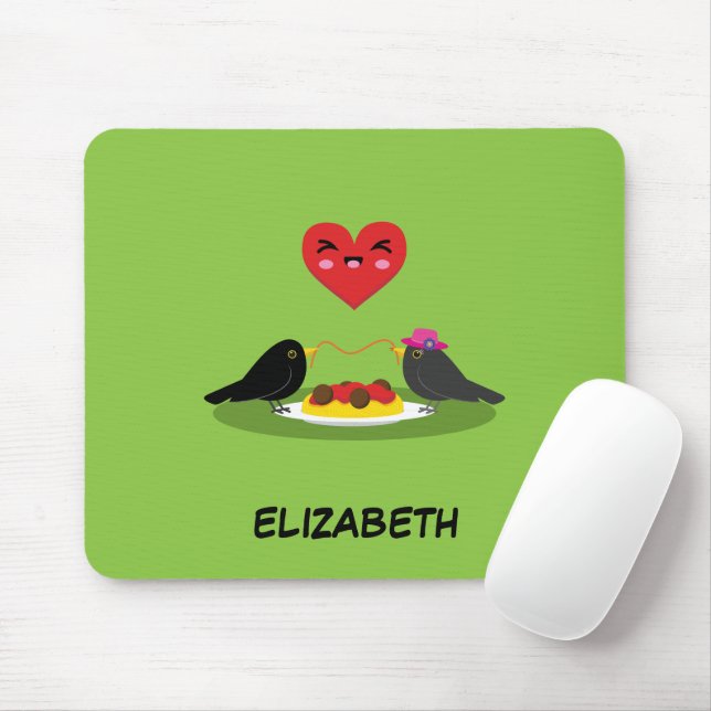 Spaghetti Meatballs Romantisches Datum | Name hinz Mousepad (Mit Mouse)