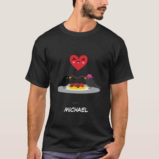 Spaghetti Meatballs Romantisches Datum | Name hinz T-Shirt (Vorderseite)