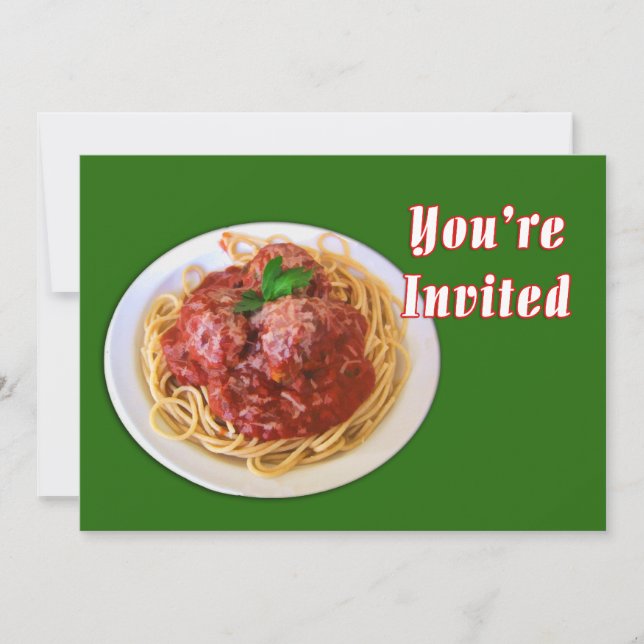 Spaghetti & Meatballs Sie sind eingeladen Einladung (Vorderseite)