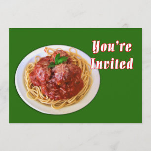 Spaghetti & Meatballs Sie sind eingeladen Einladung