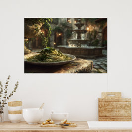 Spaghetti mit Broccoli Rabe Poster