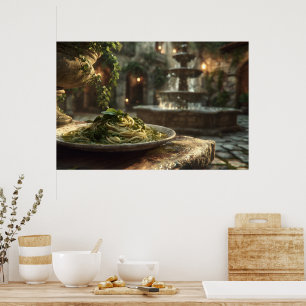 Spaghetti mit Broccoli Rabe Poster