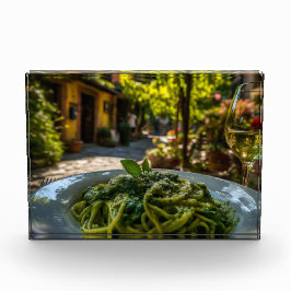 Spaghetti mit Creamy Spinach Sauce Fotoblock