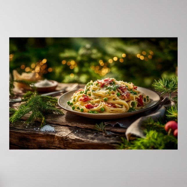 Spaghetti mit Sardinen und Fennel Poster (Vorne)