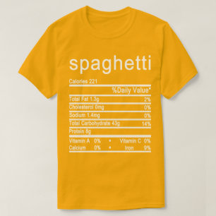 Spaghetti-Nährwertkennzeichnung T-Shirt