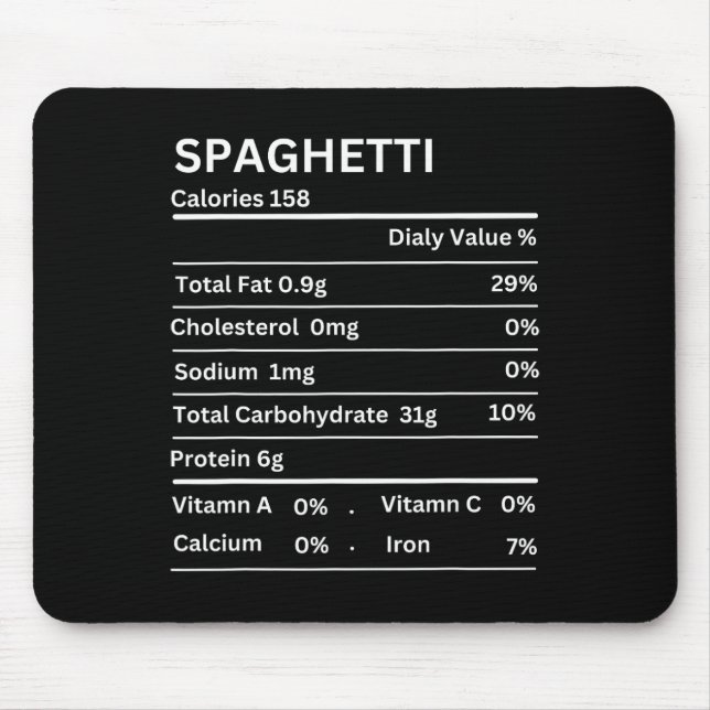 Spaghetti Nutrition Fakten Funny Erntedank Nutri Mousepad (Vorne)