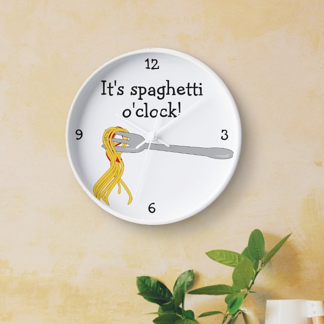 Spaghetti O'Clock Spaß Food Grafik Uhr (Von Creator hochgeladen)