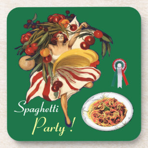 SPAGHETTI PARTY DANCE, ITALIENISCHE KÜCHE UND TOMA GETRÄNKEUNTERSETZER