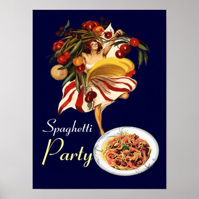 SPAGHETTI PARTY DANCE, ITALIENISCHE KÜCHE UND TOMA POSTER (Vorne)