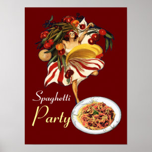 SPAGHETTI PARTY DANCE, ITALIENISCHE KÜCHE UND TOMA POSTER