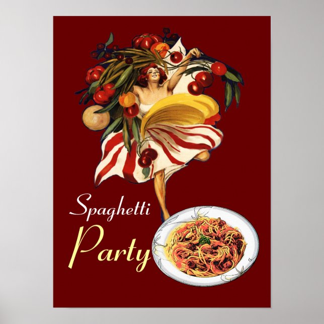 SPAGHETTI PARTY DANCE, ITALIENISCHE KÜCHE UND TOMA POSTER (Vorne)