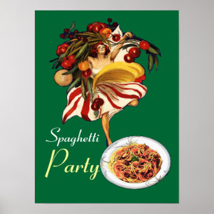 SPAGHETTI PARTY DANCE, ITALIENISCHE KÜCHE UND TOMA POSTER