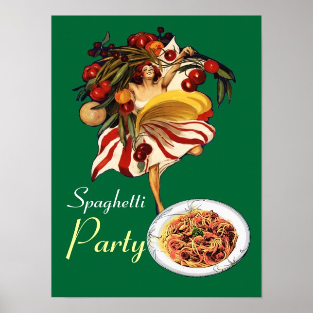 SPAGHETTI PARTY DANCE, ITALIENISCHE KÜCHE UND TOMA POSTER (Vorne)