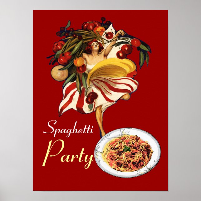 SPAGHETTI PARTY DANCE, ITALIENISCHE KÜCHE UND TOMA POSTER (Vorne)
