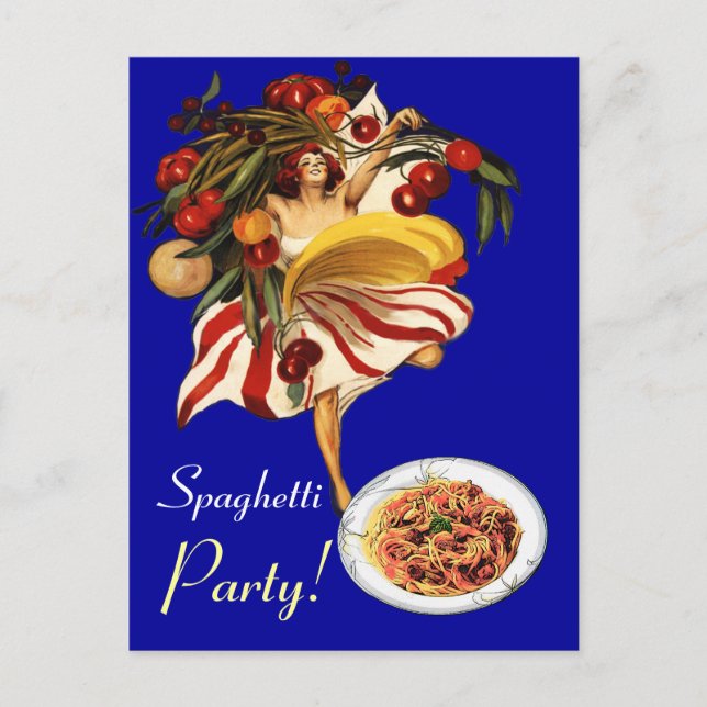 SPAGHETTI PARTY DANCE, ITALIENISCHE KÜCHE UND TOMA POSTKARTE (Vorderseite)