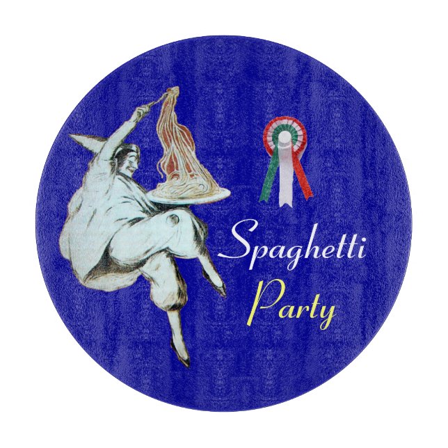 SPAGHETTI PARTY ITALIEN KÜCHE, RESTAURANT, blau Schneidebrett (Vorderseite)