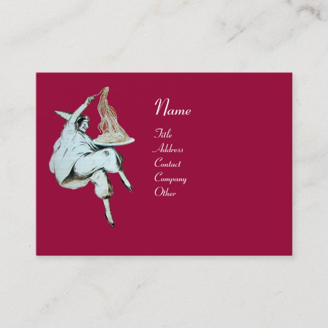 SPAGHETTI PARTY ITALIEN KÜCHE, RESTAURANT rot Visitenkarte (Vorderseite)