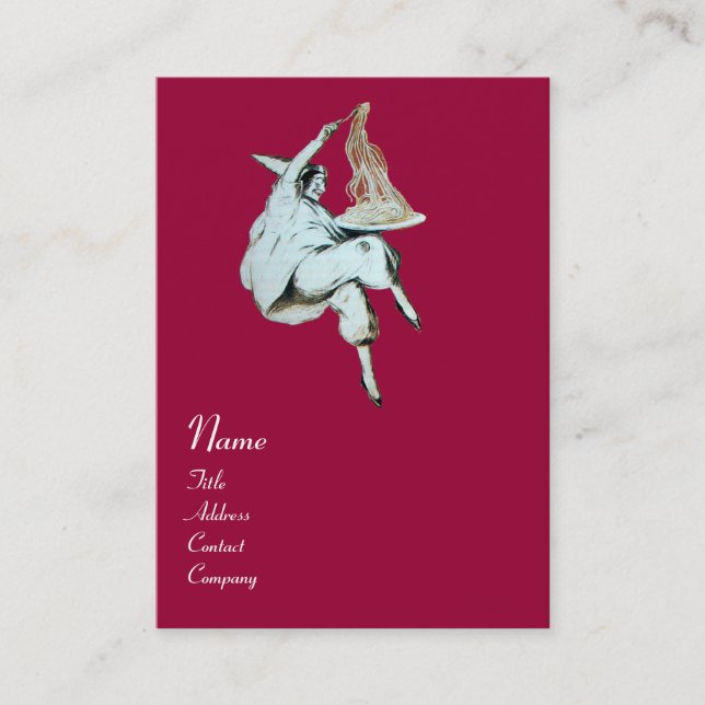 SPAGHETTI PARTY ITALIEN KÜCHE, RESTAURANT rot Visitenkarte (Vorderseite)