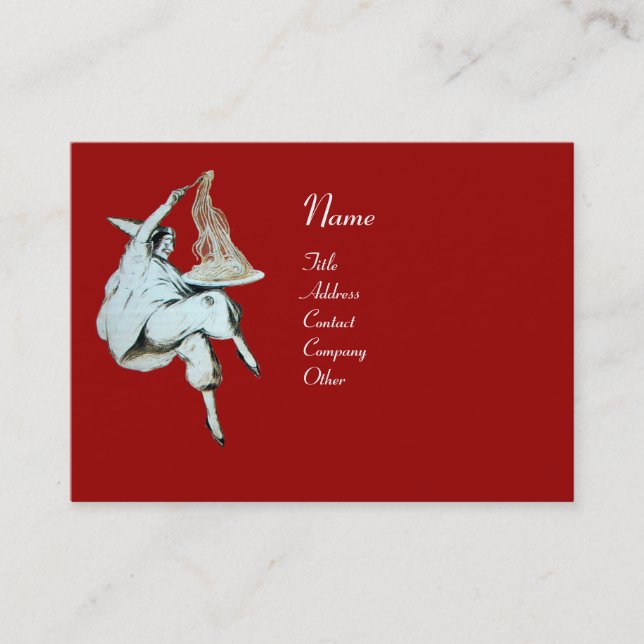 SPAGHETTI PARTY ITALIEN KÜCHE, RESTAURANT rot Visitenkarte (Vorderseite)