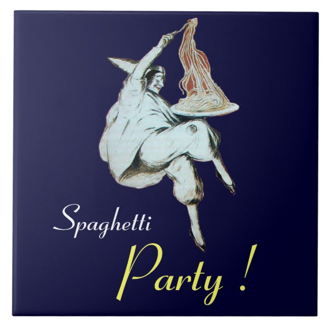 SPAGHETTI PARTY, ITALIENISCHE KÜCHE, lila Fliese (Vorderseite)
