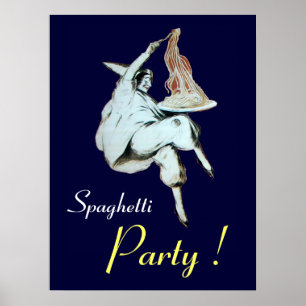 SPAGHETTI-PARTY, ITALIENISCHE KÜCHE, lila Poster