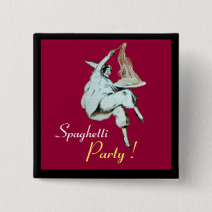 SPAGHETTI-PARTY ITALIENISCHE KÜCHE, RESTAURANT rot Button