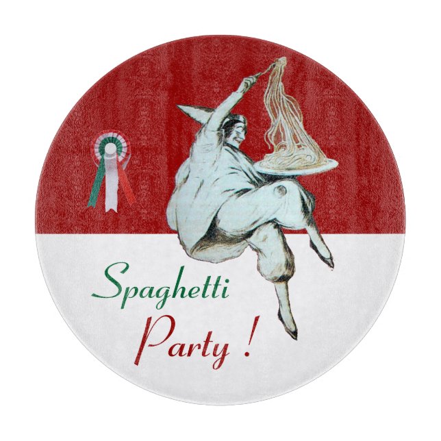 SPAGHETTI PARTY ITALIENISCHE KÜCHE, RESTAURANT Rot Schneidebrett (Vorderseite)