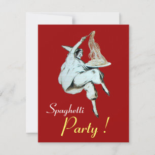 SPAGHETTI PARTY, ITALIENISCHE KÜCHE Rotes Abendess Einladung
