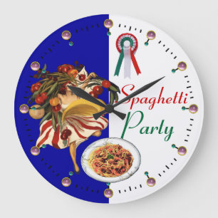 SPAGHETTI-PARTY-TANZ, ITALIENISCHE KÜCHE UND TOMAT GROßE WANDUHR