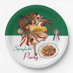 SPAGHETTI-PARTY-TANZ, ITALIENISCHE KÜCHE UND TOMAT PAPPTELLER